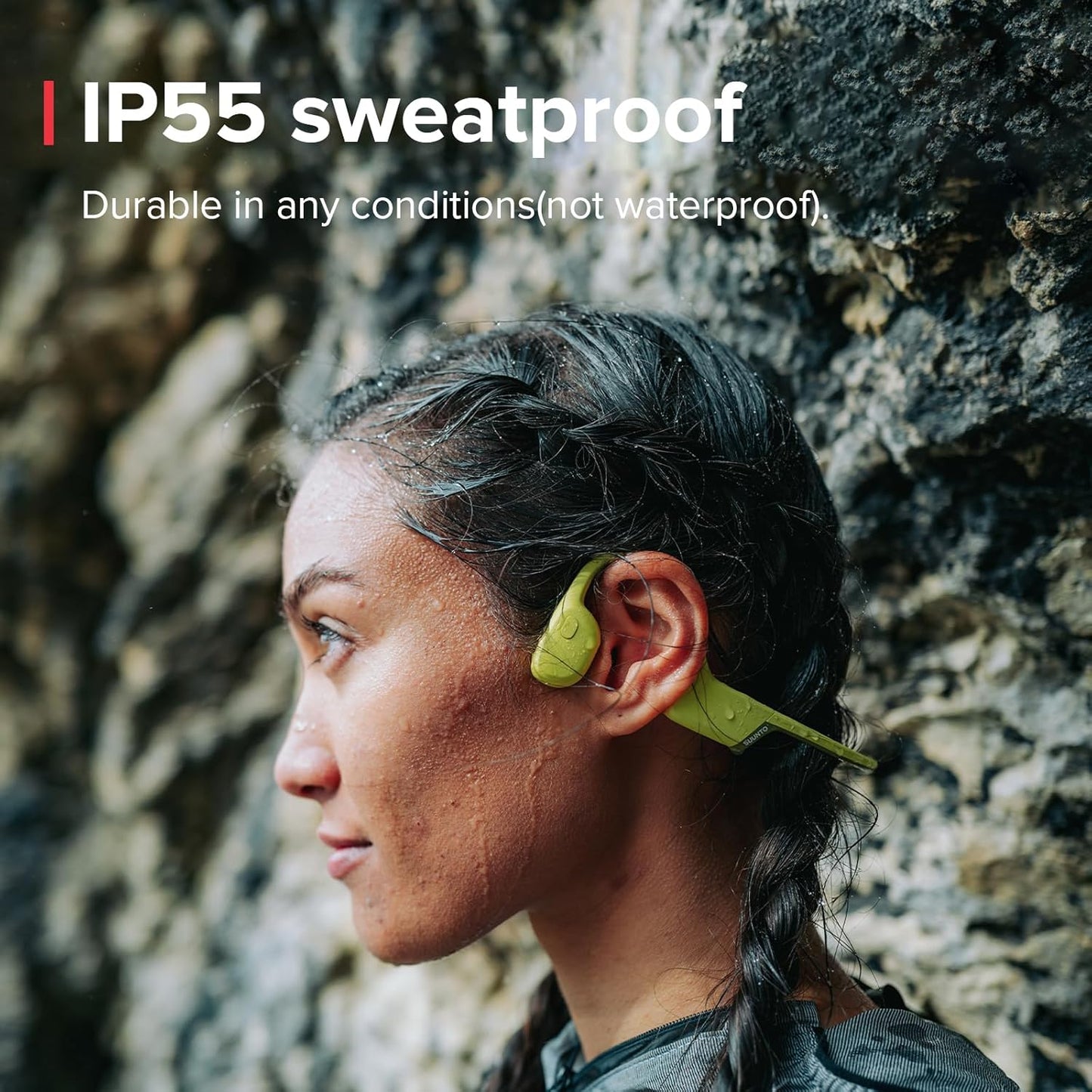 „SUUNTO Sonic“ atviros ausinės su kaulinio laidumo funkcija, belaidės „Bluetooth“ ausinės su sustiprintais bosais ir daugiataškiu ryšiu, 10 val. grojimo laikas su greitu įkrovimu, įmontuoti du mikrofonai, atsparios vandeniui ir lengvos