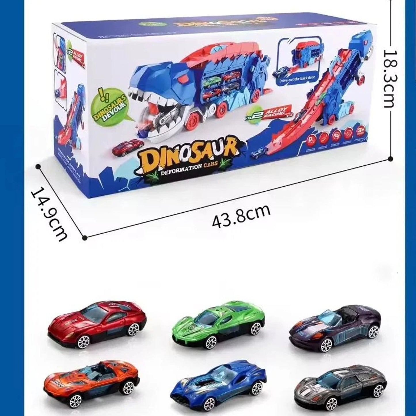 Automobilių sunkvežimis T-REX + 6 automobiliai